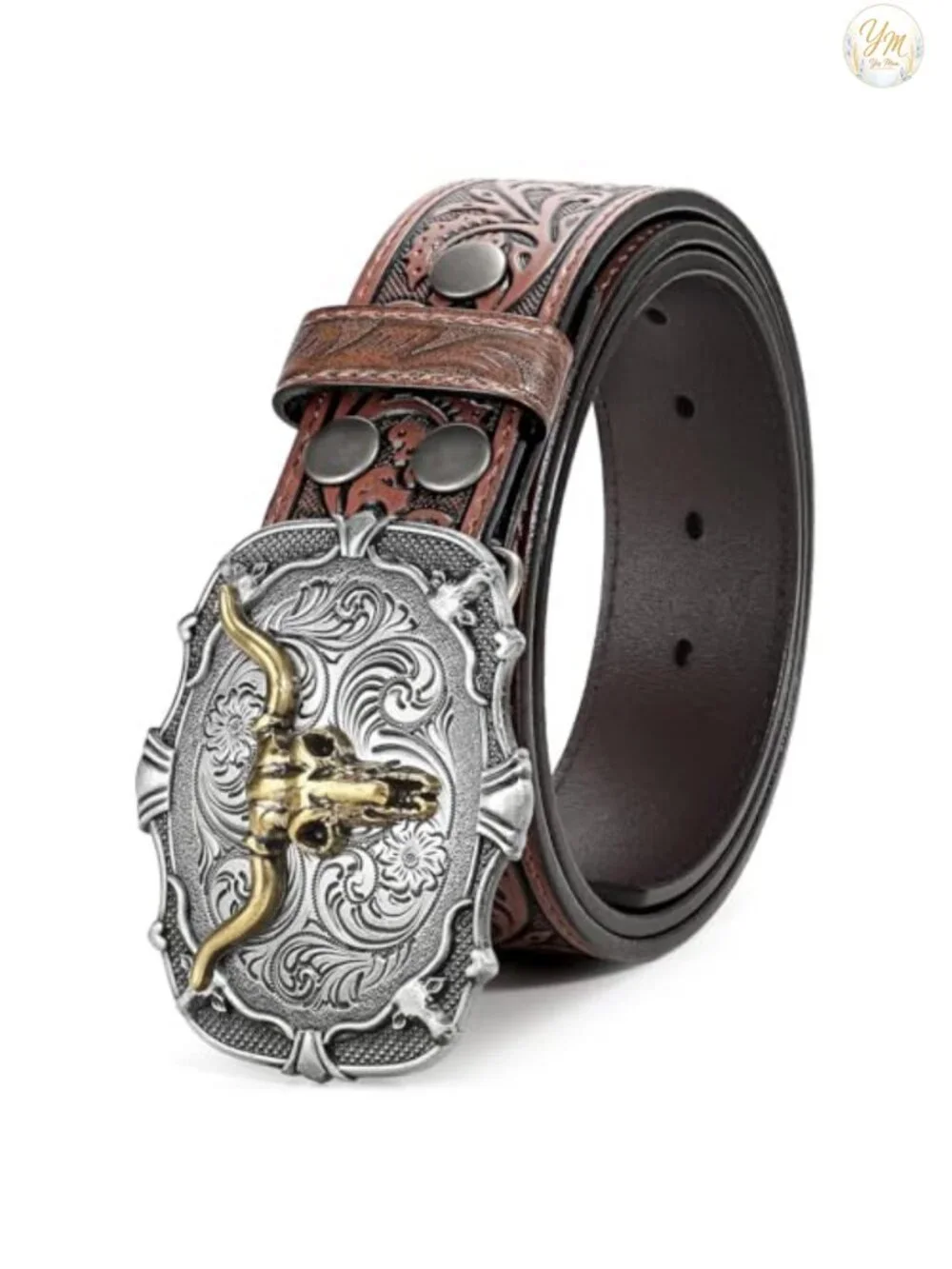 Western Leather Belt with Removable Buckle for Men Women Cowboy Rodeo